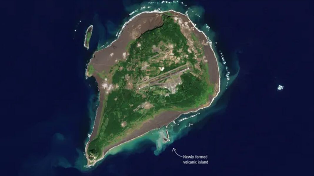 Discover the Growing Volcanic Island Near Japan: Revealed by Satellite
