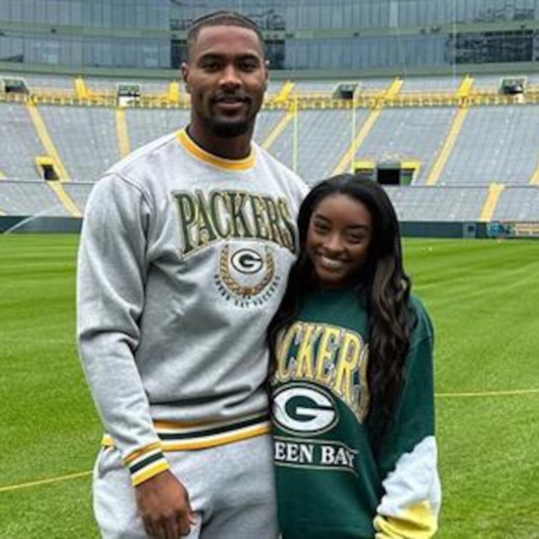 Simone Biles Stands by Her Husband as Packers Fall in Playoffs
