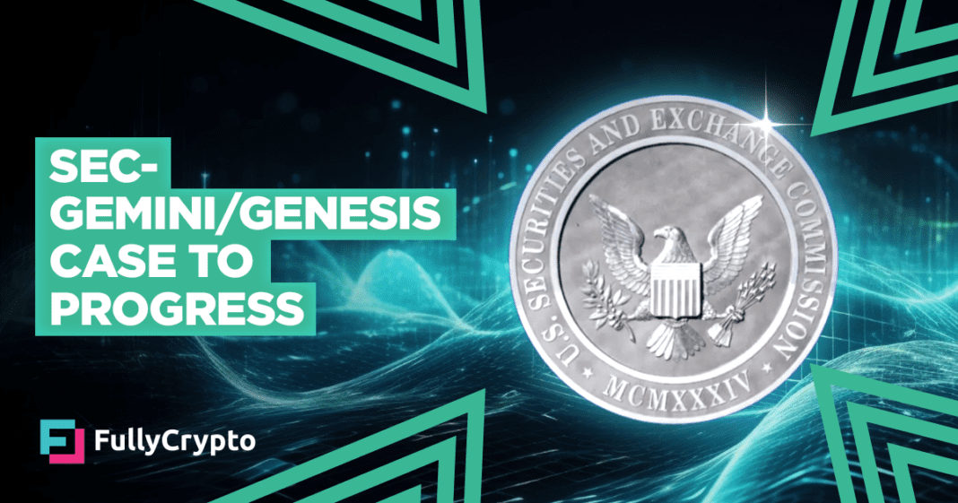 SEC-Gemini/Genesis Case Will Proceed in Court