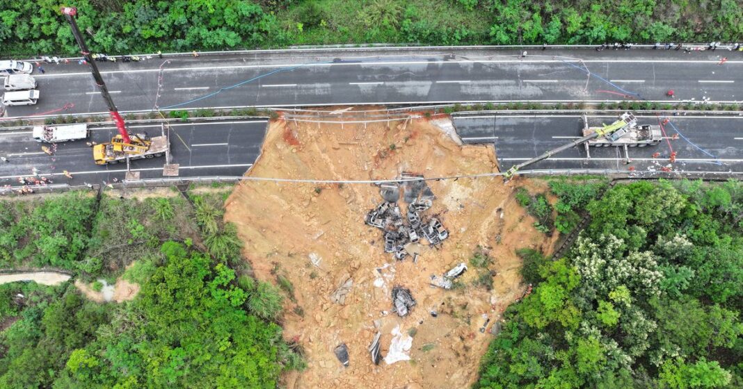 Death Toll In Southern China Highway Collapse Climbs To 48 As Search Continues