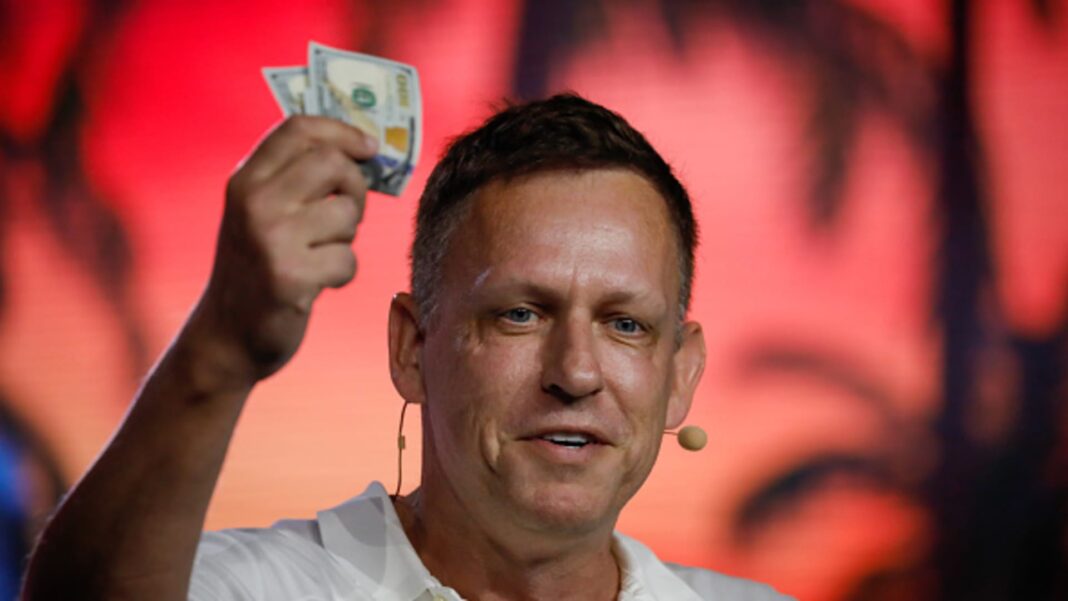 Peter Thiel just bought a big stake in Tom Lee’s ether company and the shares are surging